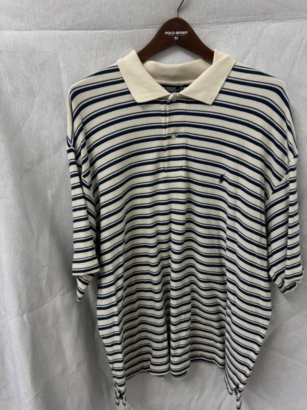 Classic Striped Polo Shirt - Cream & Navy